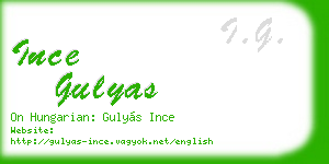 ince gulyas business card