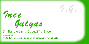 ince gulyas business card